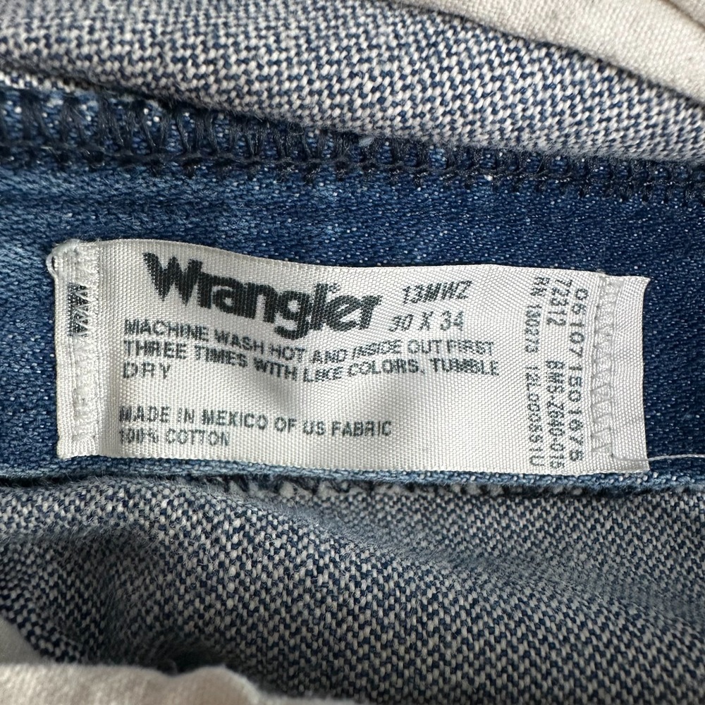 Wrangler Jeans Mens 30x34 Blue Denim 13MWZ Cowboy Western Rodeo Casual - Picture 15 of 16